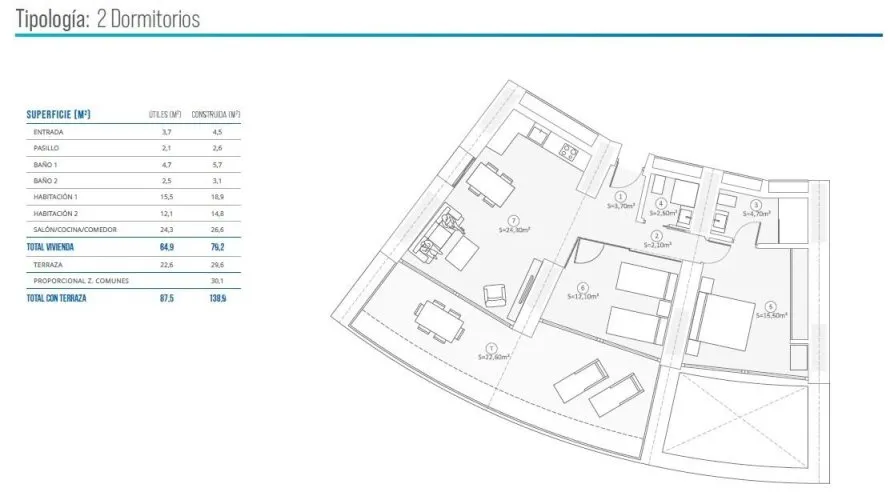 Apartamento de 2 dormitorios en Benidorm, Spain No. 440 № 4
