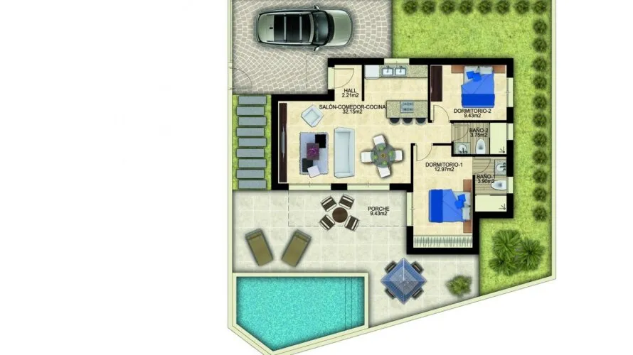Villa de 2 dormitorios en Benijófar, Spain No. 309 № 1