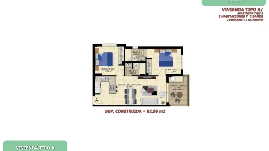 Apartment de 2 chambres à Torrevieja, Spain No. 1080 № 2