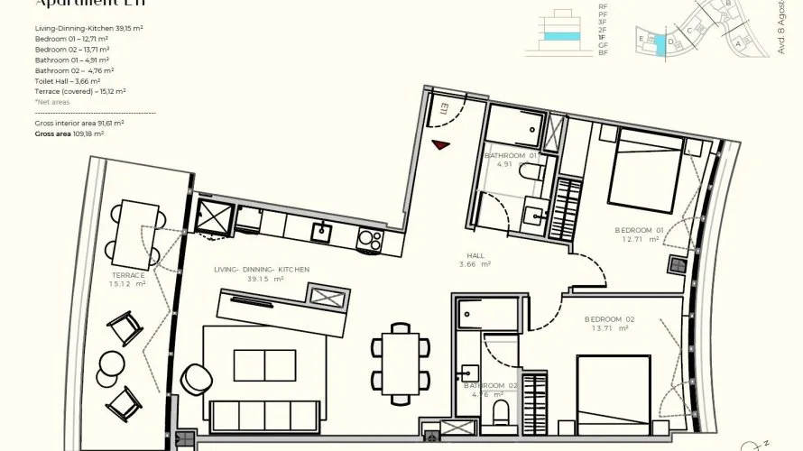 Apartment de 2 chambres à Talamanca, Spain No. 1218