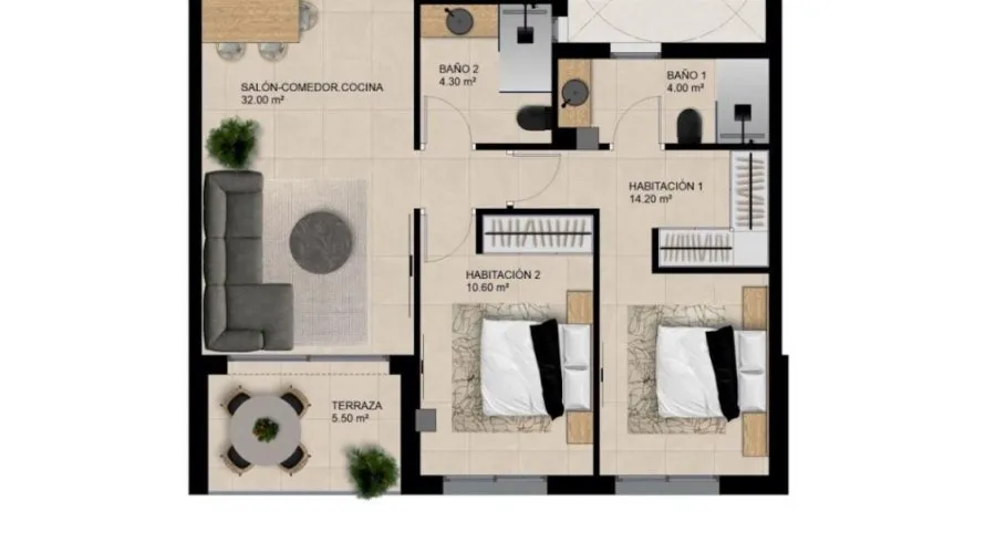 Apartment de 2 chambres à Elche, Spain No. 1483 № 2