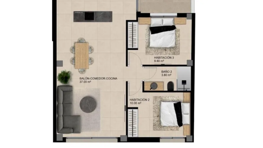 Apartment de 2 chambres à Elche, Spain No. 1483 № 5