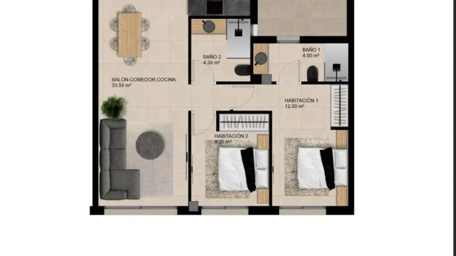 Apartment de 2 chambres à Elche, Spain No. 1483 № 6