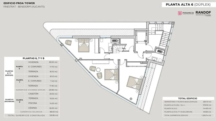 Пентхаус с 3 спальнями в Финестрат, Испания №732 № 14