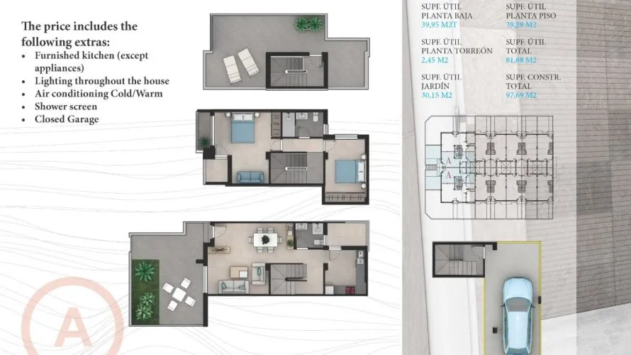 2 bedrooms house for sale, La Manga del Mar Menor, Spain No. 1315
