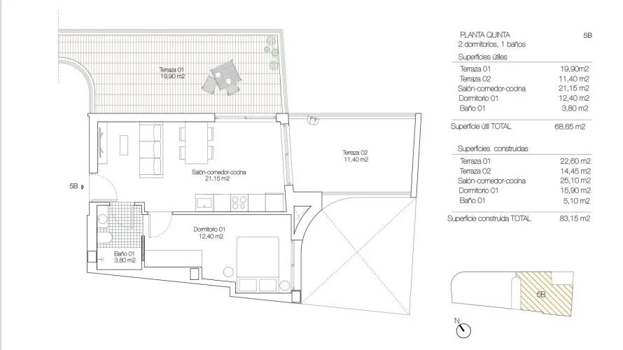 1 bedroom penthouse for sale, Torrevieja, Spain No. 439 № 1