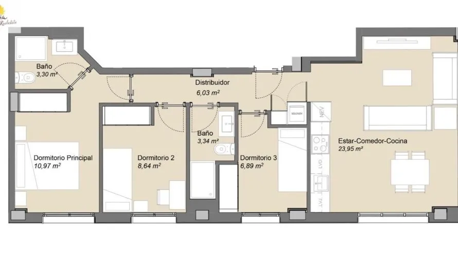 1 bedroom apartment for sale, Valencia, Spain No. 225 № 7